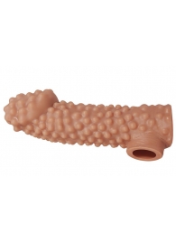 Телесная насадка на фаллос с отверстием для мошонки - 15,6 см. - KOKOS - в Воронеже купить с доставкой