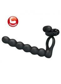 Черная насадка для двойной стимуляции Hercules Penis Sheath III - 15,3 см. - Baile - купить с доставкой в Воронеже