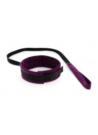Фиолетово-черный ошейник My Rules с поводком - БДСМ Арсенал - купить с доставкой в Воронеже