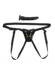 Чёрный с золотом женский страпон Designer Strap-On - Pipedream - купить с доставкой в Воронеже
