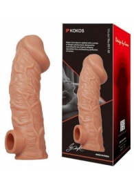 Телесная насадка на фаллос с фиксацией мошонки EXTREME SLEEVE - 15,6 см. - KOKOS - в Воронеже купить с доставкой