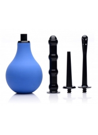 Анальный душ с 3 насадками Premium One-way Valve Anal Douche Set - XR Brands - купить с доставкой в Воронеже