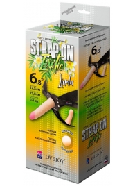 Пояс-трусики с 2 насадками Exotic-Linda - 17,5 см. - LOVETOY (А-Полимер) - купить с доставкой в Воронеже