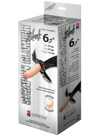 Пояс-трусики с насадкой Glamour - 17 см. - LOVETOY (А-Полимер) - купить с доставкой в Воронеже