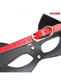 Красно-черная игровая маска с ушками - Notabu - купить с доставкой в Воронеже