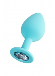 Мятная анальная втулка Brilliant с прозрачным кристаллом - 8 см. - ToyFa - купить с доставкой в Воронеже