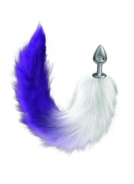 Серебристая анальная пробка с фиолетовым хвостом Galaxy - Lola Games - купить с доставкой в Воронеже