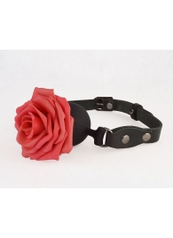 Черный кляп-шар с розой - Sitabella - купить с доставкой в Воронеже