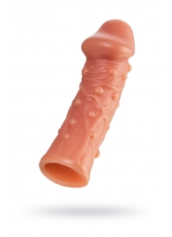 Реалистичная удлиняющая насадка с дополнительной стимуляцией - 16,5 см. - KOKOS - в Воронеже купить с доставкой