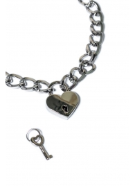 Серебристый ошейник Embrace с ключиком - Lola Games - купить с доставкой в Воронеже