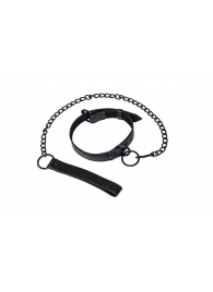 Черный ошейник Sin с поводком - Lola Games - купить с доставкой в Воронеже