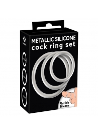 Набор из 3 эрекционных колец под металл Metallic Silicone Cock Ring Set - Orion - в Воронеже купить с доставкой