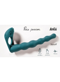 Зеленая вибронасадка для двойного проникновения Farnell - 17 см. - Lola Games - купить с доставкой в Воронеже