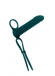 Зеленая вибронасадка для двойного проникновения Rori - 17 см. - Lola Games - купить с доставкой в Воронеже