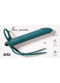 Зеленая вибронасадка для двойного проникновения Rori - 17 см. - Lola Games - купить с доставкой в Воронеже