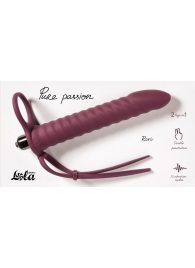 Бордовая вибронасадка для двойного проникновения Rori - 17 см. - Lola Games - купить с доставкой в Воронеже