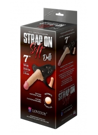 Пояс-трусики Soft-Dolli с 2 насадками - 18 см. - LOVETOY (А-Полимер) - купить с доставкой в Воронеже