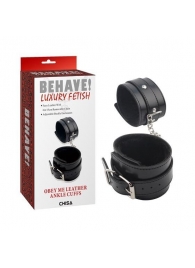 Черные оковы на ноги Obey Me Leather Ankle Cuffs - Chisa - купить с доставкой в Воронеже