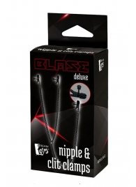 Черные зажимы на соски и клитор на цепочке DELUXE NIPPLE   CLIT CLAMPS - Dream Toys - купить с доставкой в Воронеже