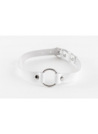 Белый чокер из натуральной кожи - БДСМ Арсенал - купить с доставкой в Воронеже