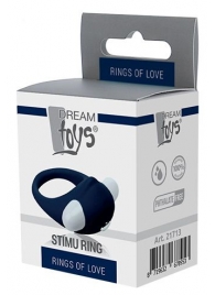 Гладкое синее эрекционное виброкольцо STIMU RING - Dream Toys - в Воронеже купить с доставкой
