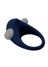 Гладкое синее эрекционное виброкольцо STIMU RING - Dream Toys - в Воронеже купить с доставкой