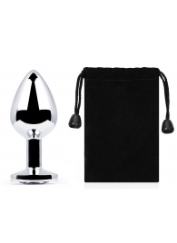 Серебристая анальная пробка с прозрачным стразом - 7,2 см. - Anal Jewelry Plug - купить с доставкой в Воронеже