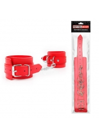 Красные оковы на регулируемых пряжках с карабином - Notabu - купить с доставкой в Воронеже