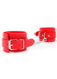 Красные оковы на регулируемых пряжках с карабином - Notabu - купить с доставкой в Воронеже