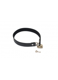 Черный ошейник Utopia с замком и ключиком - Lola Games - купить с доставкой в Воронеже