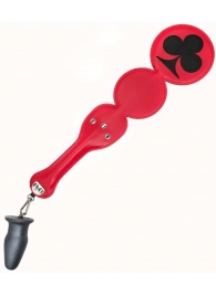 Шлёпалка  Трефы  с анальным плагом - LOVETOY (А-Полимер) - купить с доставкой в Воронеже