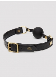 Черный кляп-шар Bound to You Faux Leather Ball Gag - Fifty Shades of Grey - купить с доставкой в Воронеже