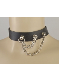 Черный чокер с двумя цепочками - Sitabella - купить с доставкой в Воронеже