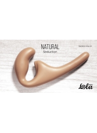 Бежевый безремневой страпон Seduction - 20,5 см. - Lola Games - купить с доставкой в Воронеже