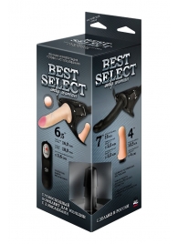 Черный женский пояс BEST SELECT с 3 насадками и вибрацией - LOVETOY (А-Полимер) - купить с доставкой в Воронеже