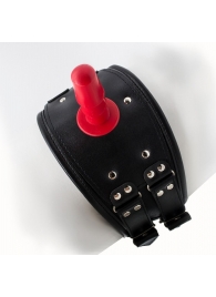 Черный пояс на бедро  Люкс  с телесной насадкой - LOVETOY (А-Полимер) - купить с доставкой в Воронеже