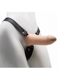 Пустотелый реалистичный фаллопротез на ремешках с заклепками - 17 см. - LOVETOY (А-Полимер) - купить с доставкой в Воронеже