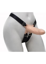 Пустотелый реалистичный фаллопротез на ремешках с заклепками - 15,5 см. - LOVETOY (А-Полимер) - купить с доставкой в Воронеже