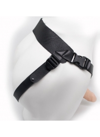 Пустотелый фаллопротез на ремешках с заклепками - 19,5 см. - LOVETOY (А-Полимер) - купить с доставкой в Воронеже