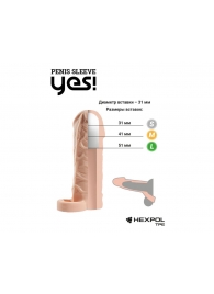 Телесная насадка-удлинитель со вставкой размера S - 15 см. - Sitabella - в Воронеже купить с доставкой