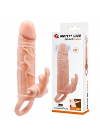 Телесная вибронасадка с клиторальным стимулятором Brave Man - 20,5 см. - Baile - в Воронеже купить с доставкой