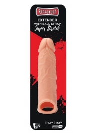 Телесная насадка EXTENDER WITH BALL STRAP 6.5 - 17 см. - Dream Toys - в Воронеже купить с доставкой