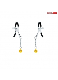 Оригинальные зажимы на соски с желтыми шариками - Notabu - купить с доставкой в Воронеже