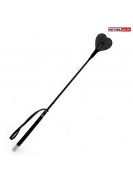 Черный стек с наконечником-сердечком - 54 см. - Notabu - купить с доставкой в Воронеже