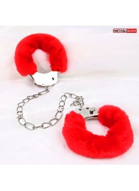 Металлические оковы с мягкой красной опушкой - Notabu - купить с доставкой в Воронеже