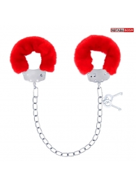 Металлические оковы с мягкой красной опушкой - Notabu - купить с доставкой в Воронеже