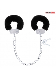 Металлические оковы с мягкой черной опушкой - Notabu - купить с доставкой в Воронеже