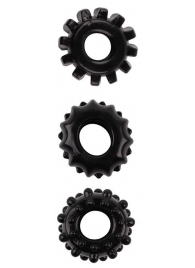 Набор из 3 черных эрекционных колец SET OF 3 COCKRINGS - Dream Toys - в Воронеже купить с доставкой