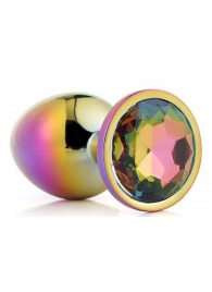 Голографическая анальная втулка с радужным кристаллом - 7,1 см. - Dream Toys - купить с доставкой в Воронеже