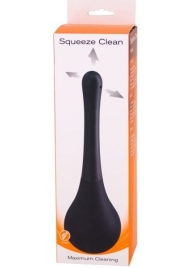 Черный анальный душ SQUEEZE CLEAN с закругленным наконечником - Seven Creations - купить с доставкой в Воронеже